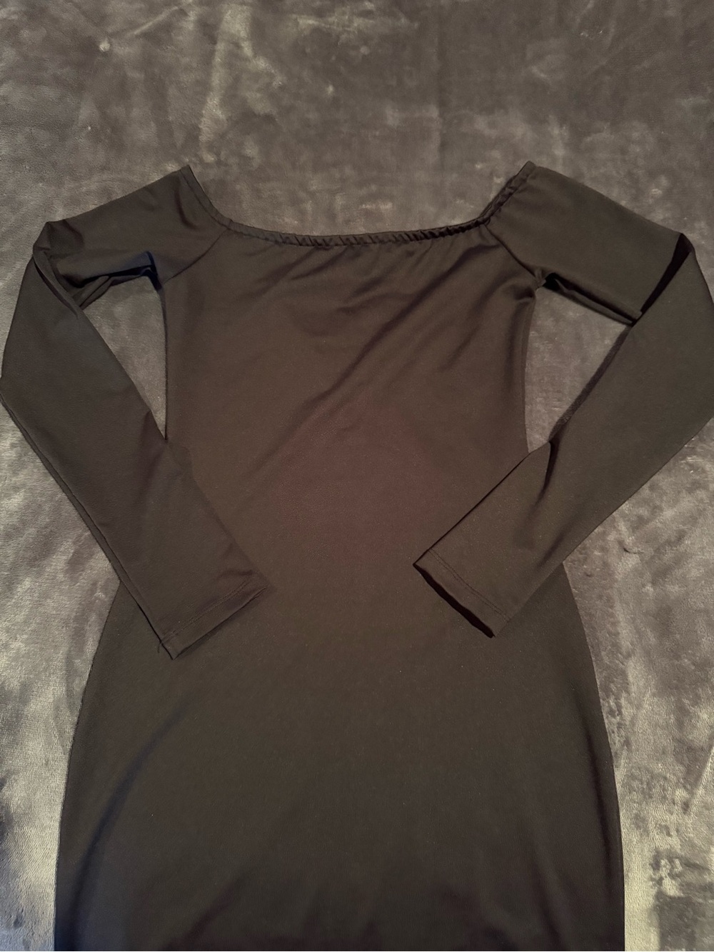 Edikted Off-Shoulder Long Sleeve Black Bodycon Dress